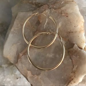 3/4” 14k yellow gold hoop earrings